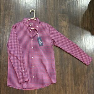 Vineyard Vines Boys Red and Blue Checkered Shirt